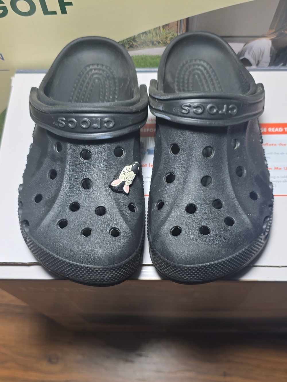 CROCS Kids Black Classic Clog with Butterfly Charm